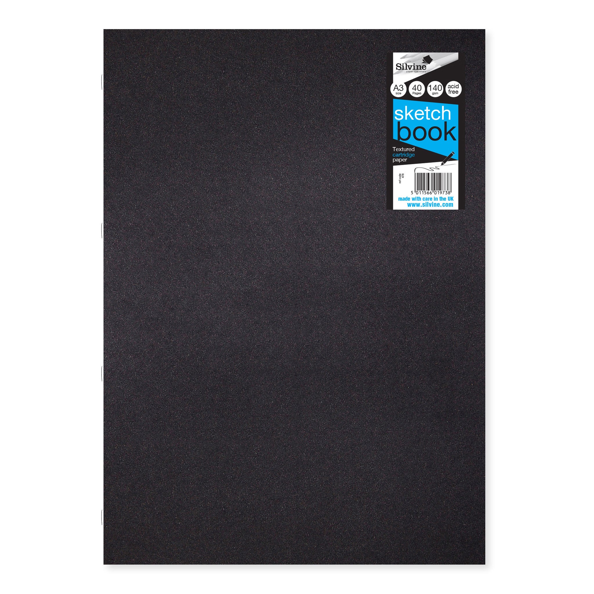 A3 Field Black Sketchbook 140gsm Paper On A White Background