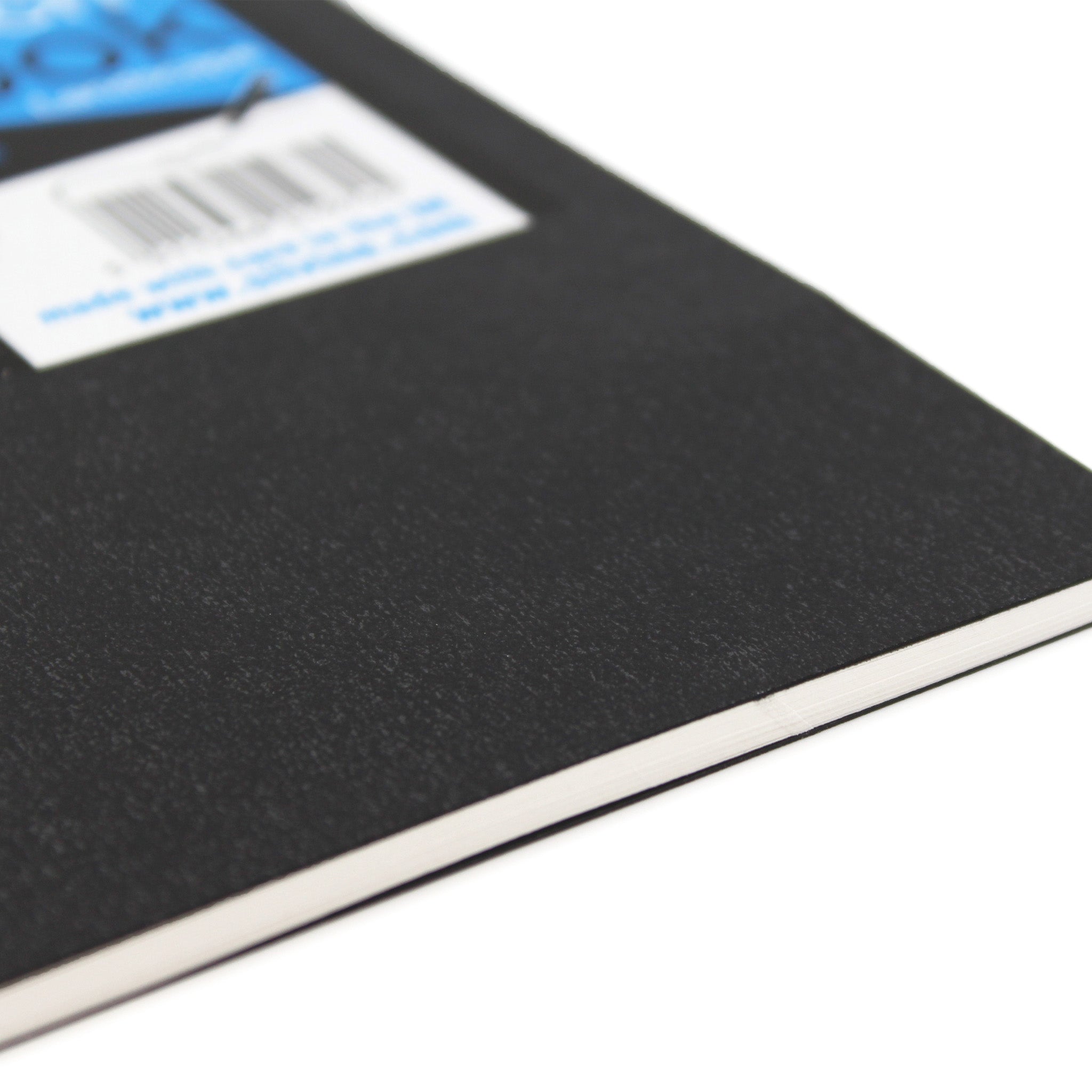 Close Up Of A5 Silvine Field Black Sketchbook 140gsm Paper On A White Background