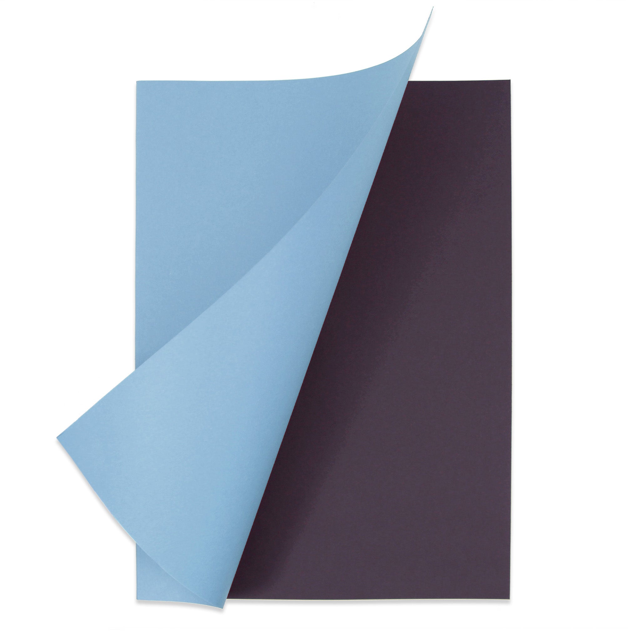Open Blue Cover Black Sugar Paper Scrapbook On A White Background
