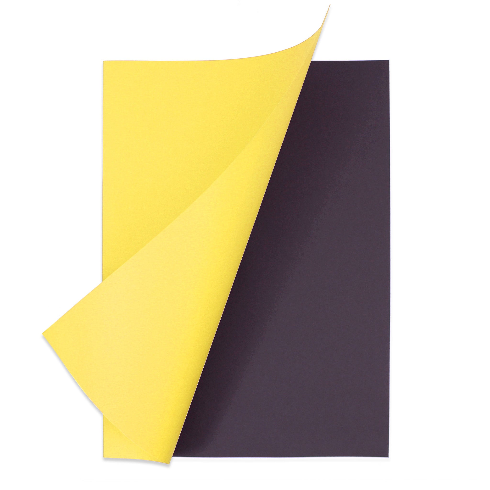 Open Yellow Cover Black Sugar Paper Scrapbook On A White Background