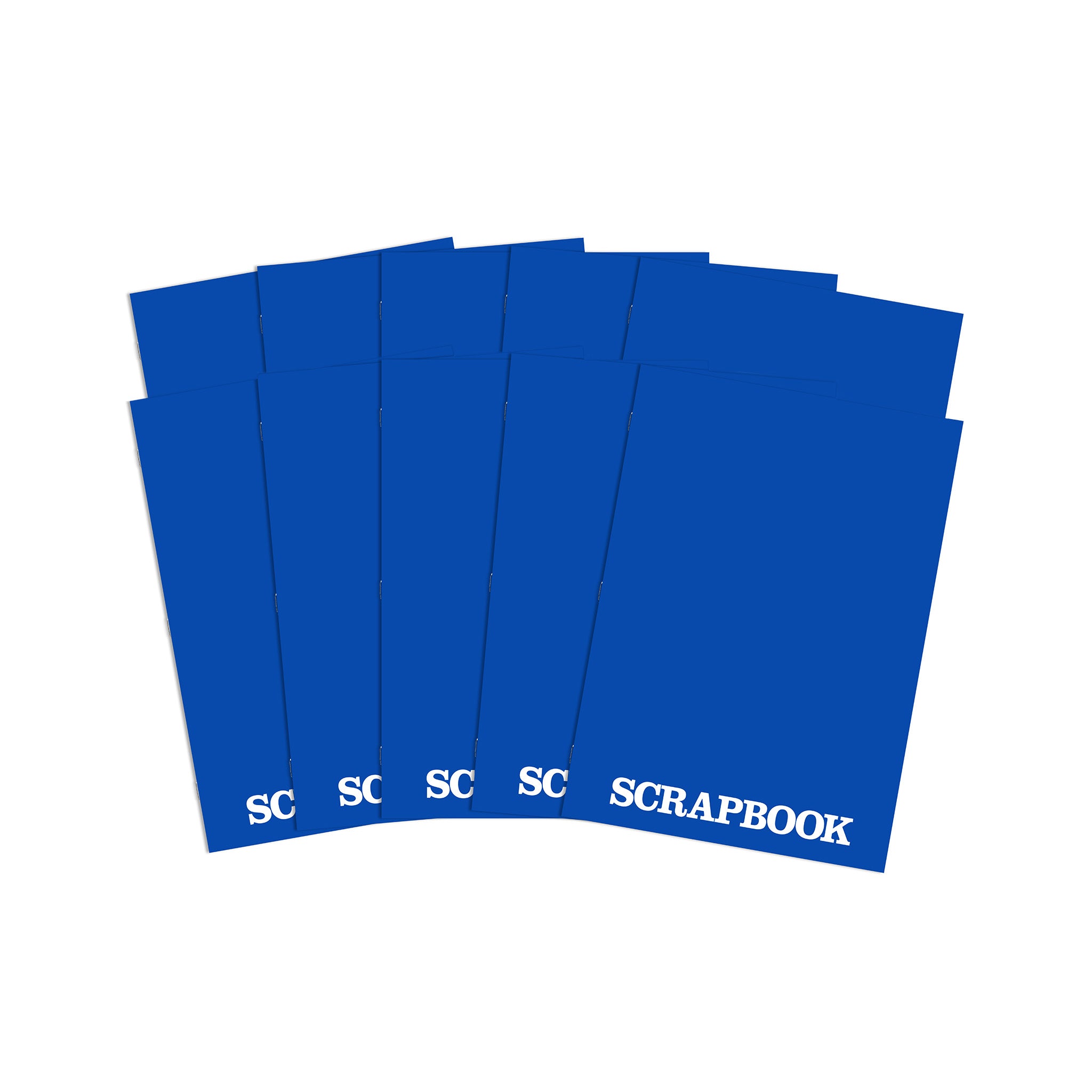 10 Pack Of Silvine Blue Scrapbooks On A White Background