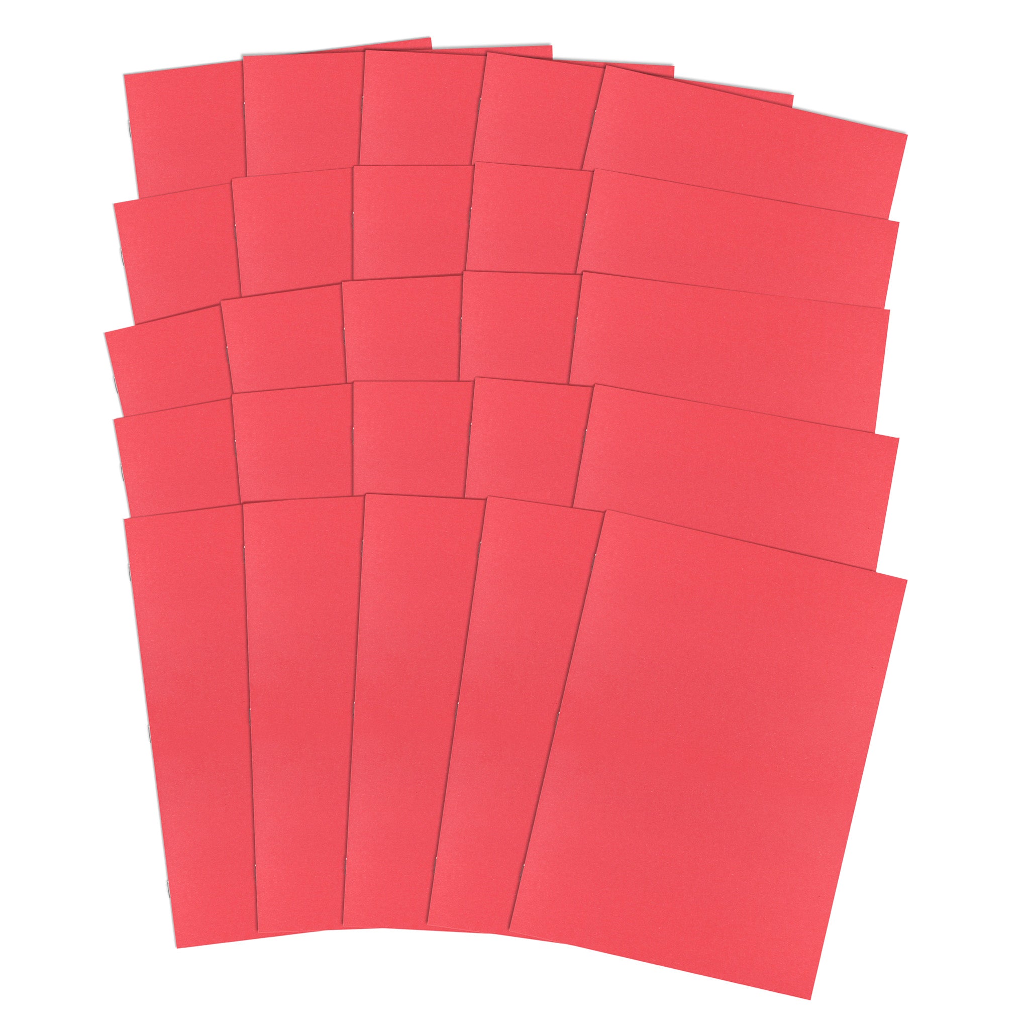 Pack Of 25 Silvine Red Cover Black Sugar Paper Scrapbooks For Classrooms On A White Background
