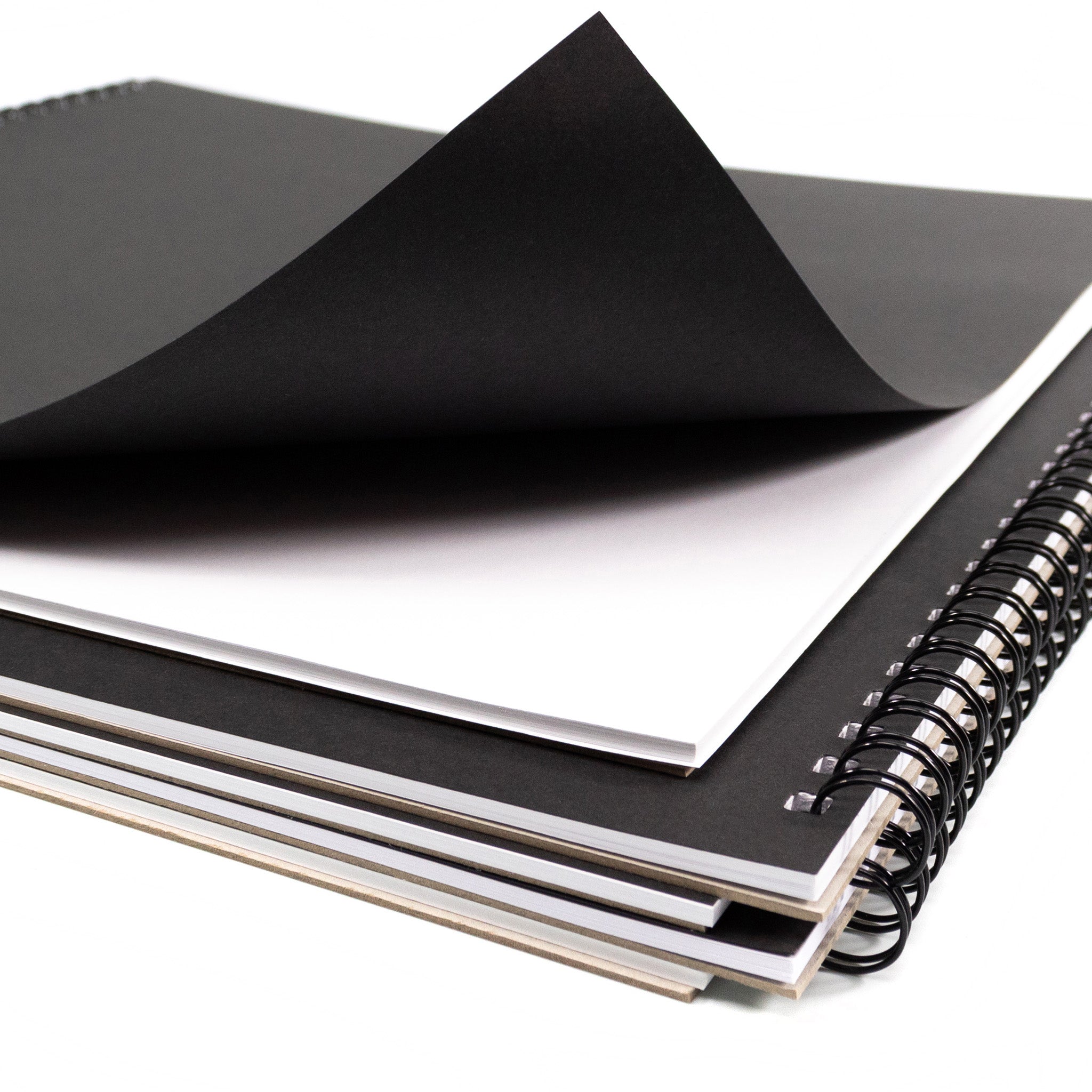 Black Spiral-Bound Classroom Floor Sketchbook On A White Background