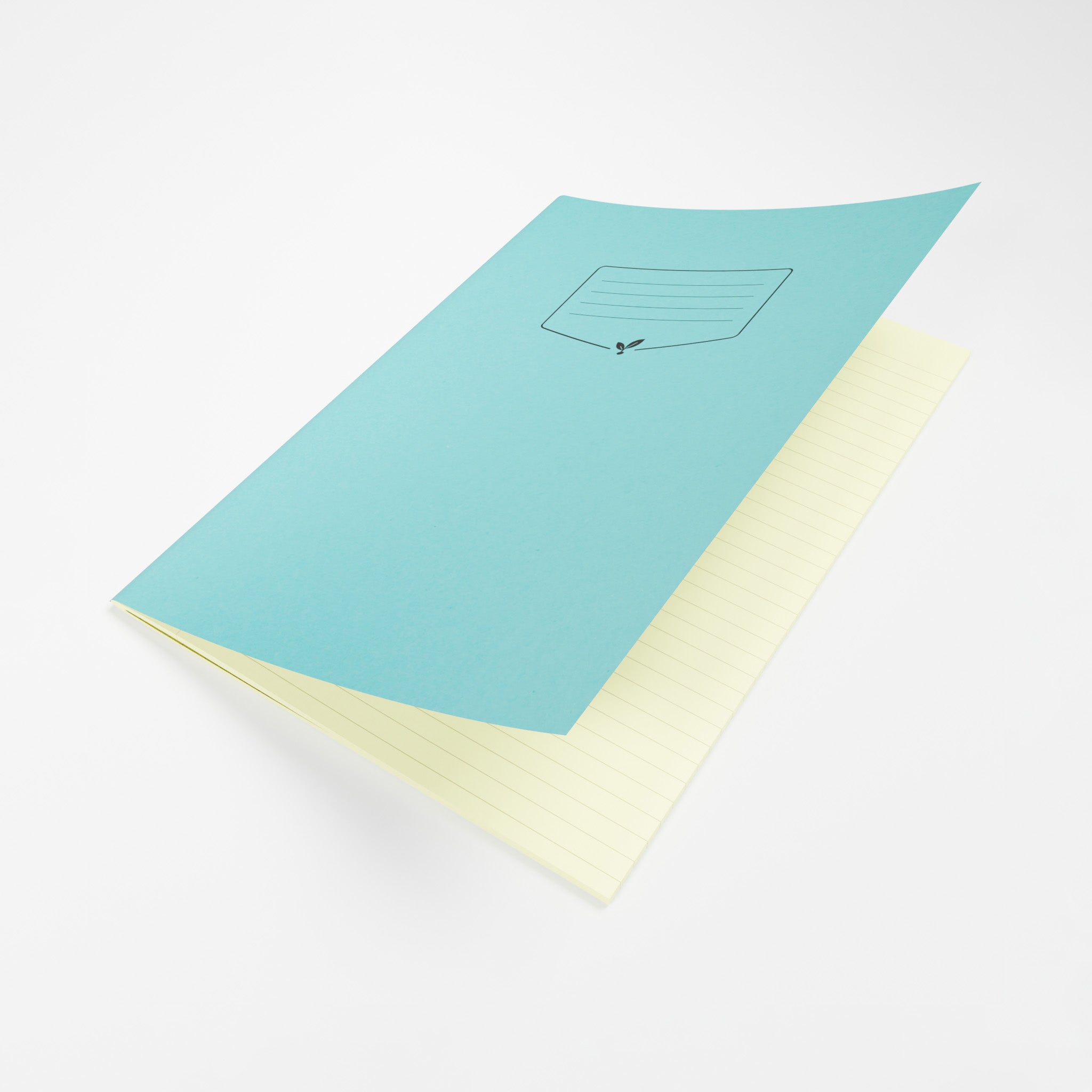 Silvine Education A4 & A4+ 8mm Feint & Margin Tinted Exercise Book Open To Show Cream Lined Paper Inner