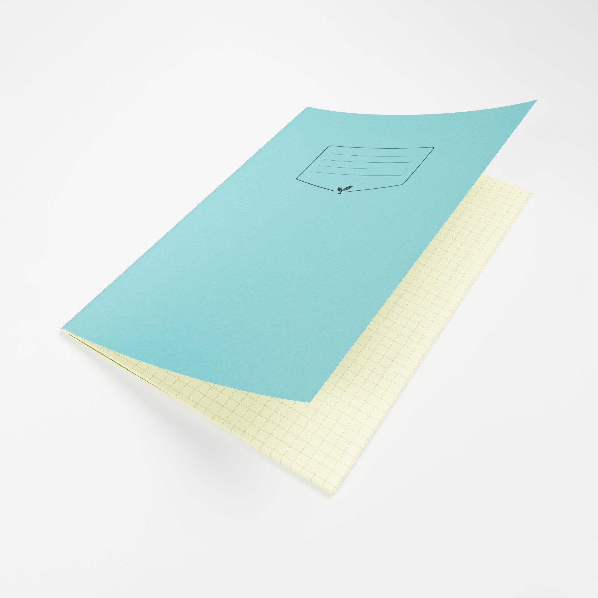 Silvine Education A4 & A4+ 7mm Squares Tinted Exercise Book Open To Show Cream Grid  Paper Inner