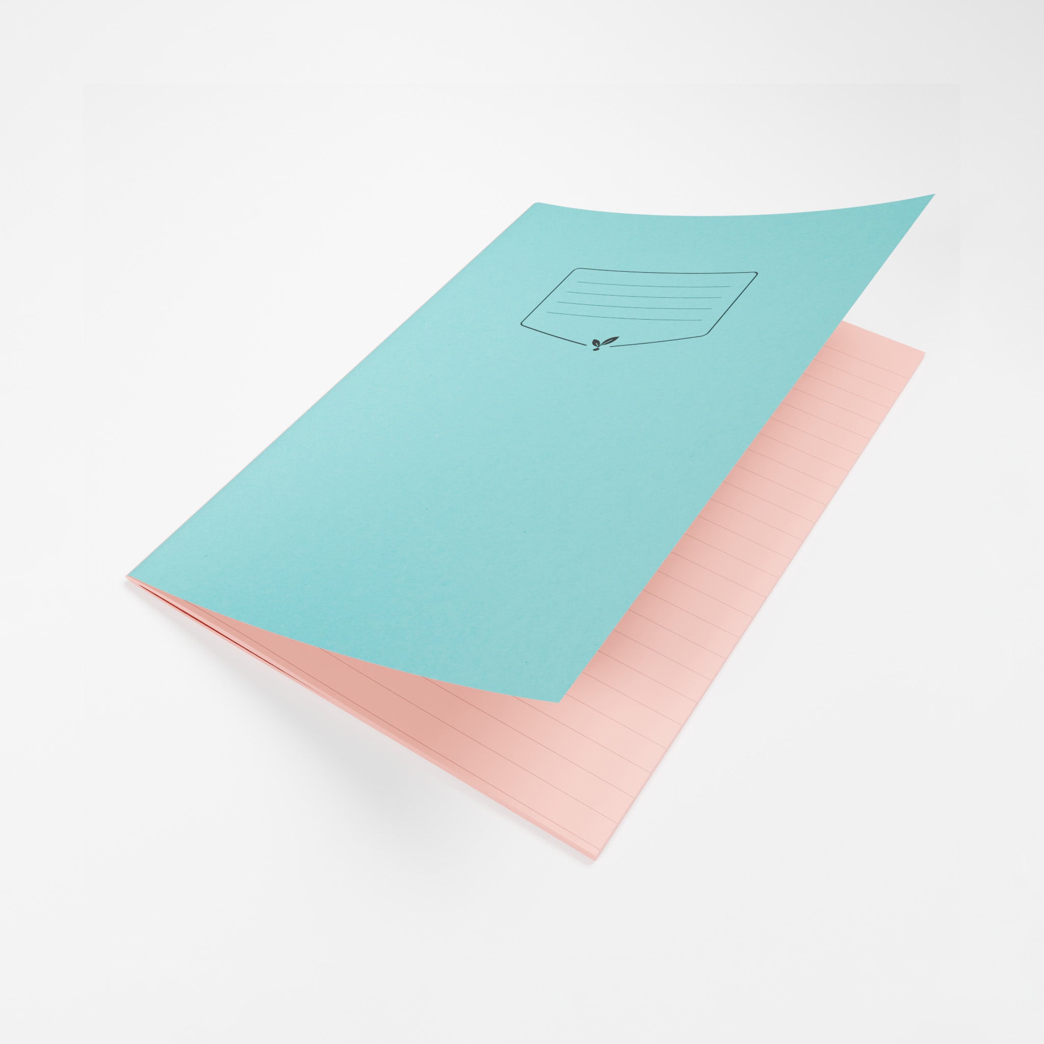 Silvine Education A4+ 12mm Feint Tinted Exercise Book Open To Show Pink Lined Paper Inner