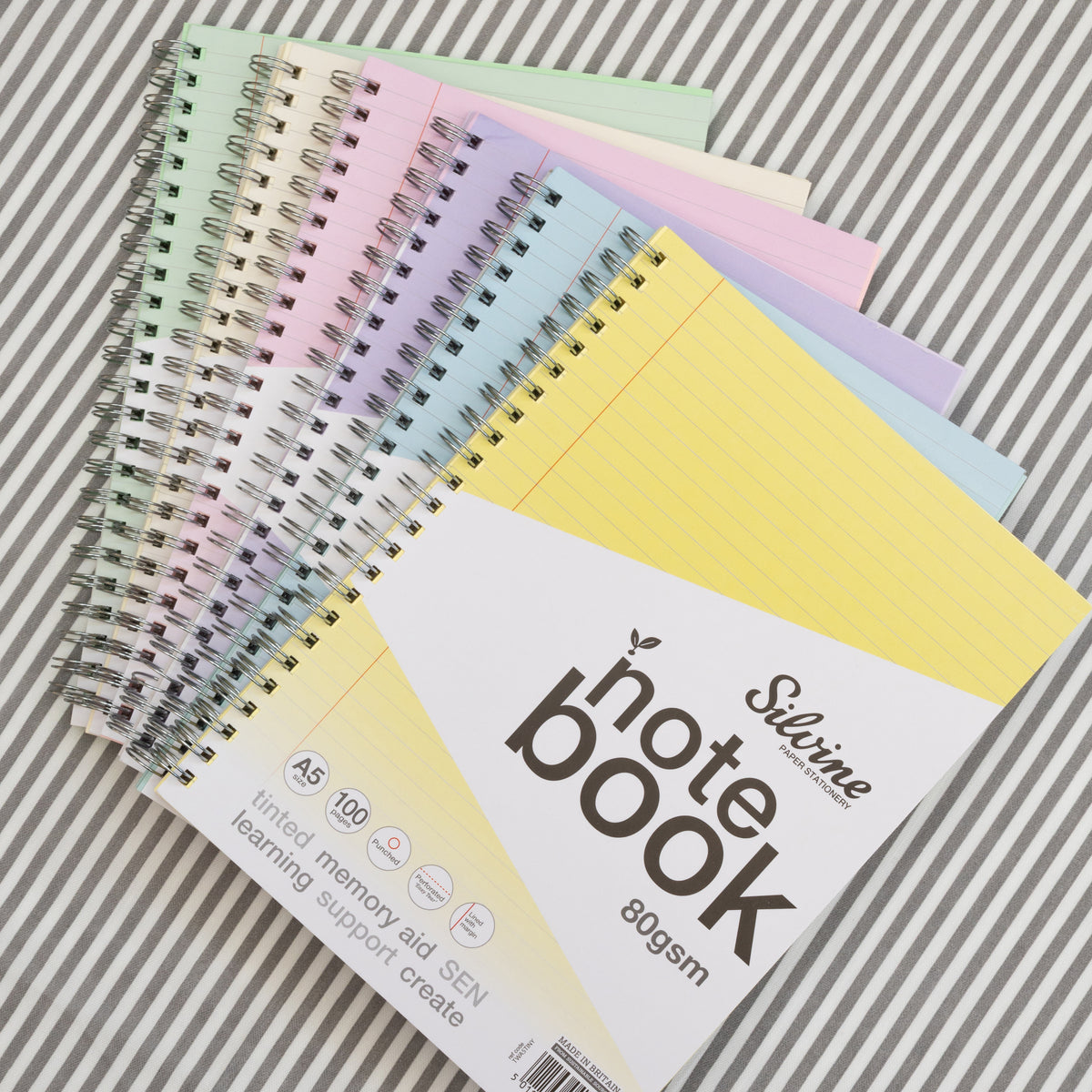 A5 Blue Tinted Twin Wire Notebook 100 Pages