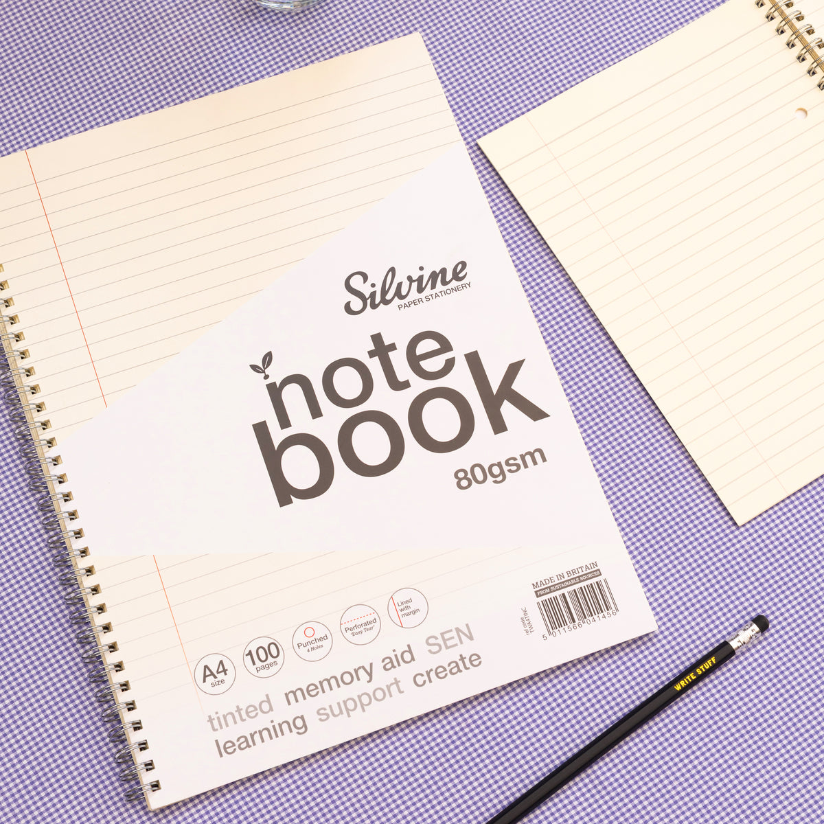 A5 Cream Tinted Twin Wire Notebook 100 Pages
