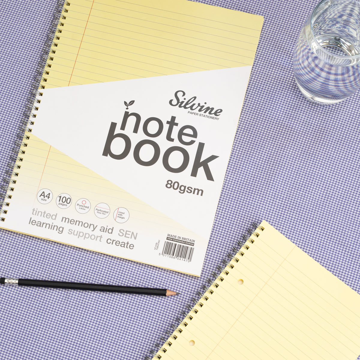 A5 Yellow Tinted Twin Wire Notebook 100 Pages