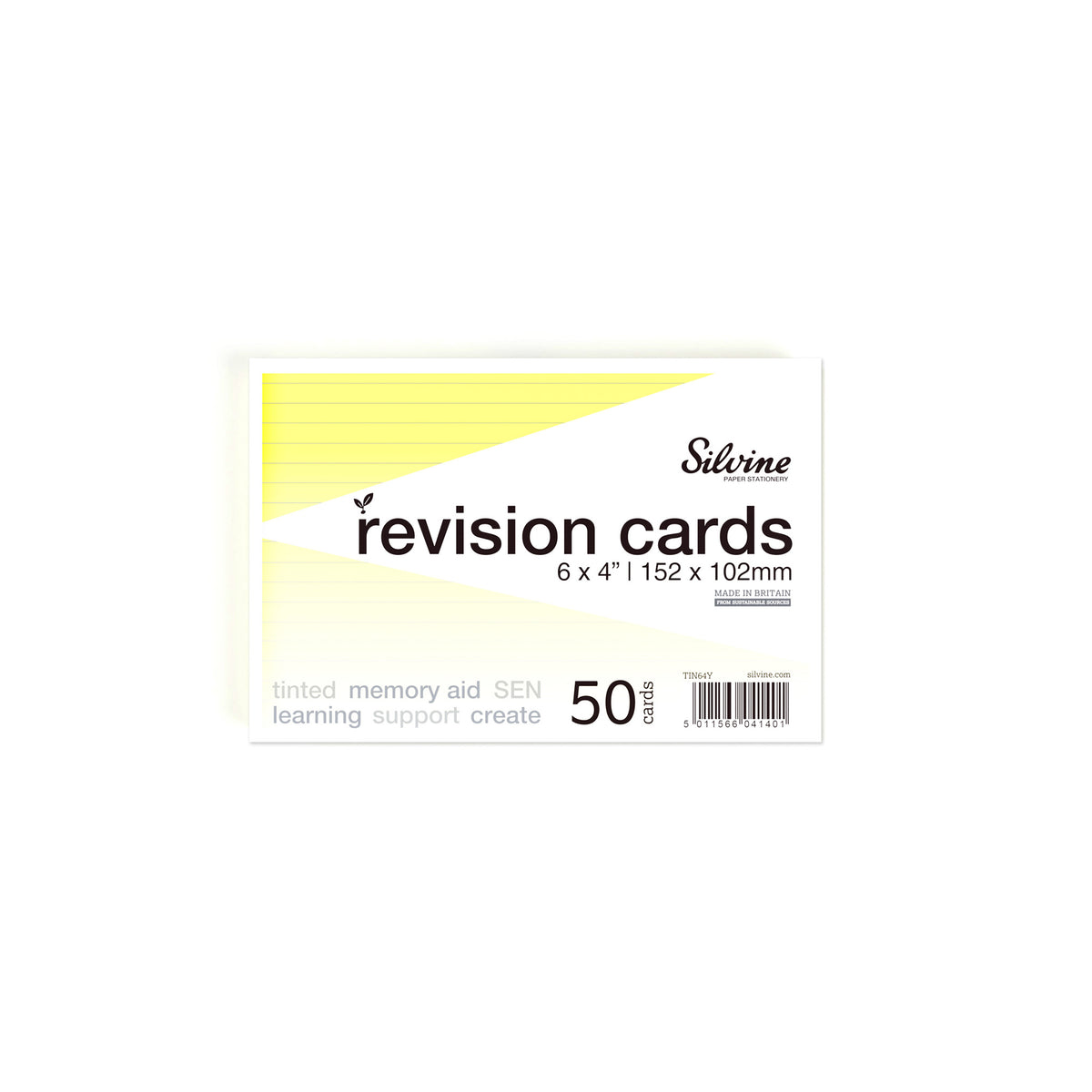 6x4" Yellow Tinted Revision Cards 50 Cards