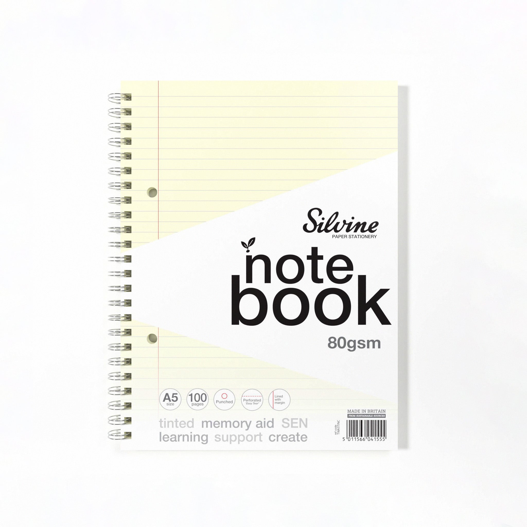 Silvine Twin Wire Notebook In Cream Tinted Paper for Inclusive Classroom Learning On A White Background